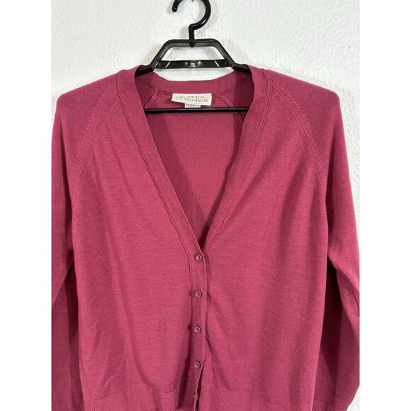 Moffat Woolens Cardigan Sweater Womens Medium Wool Maroon VNeck Grandpa Scotland - Picture 4 of 8
